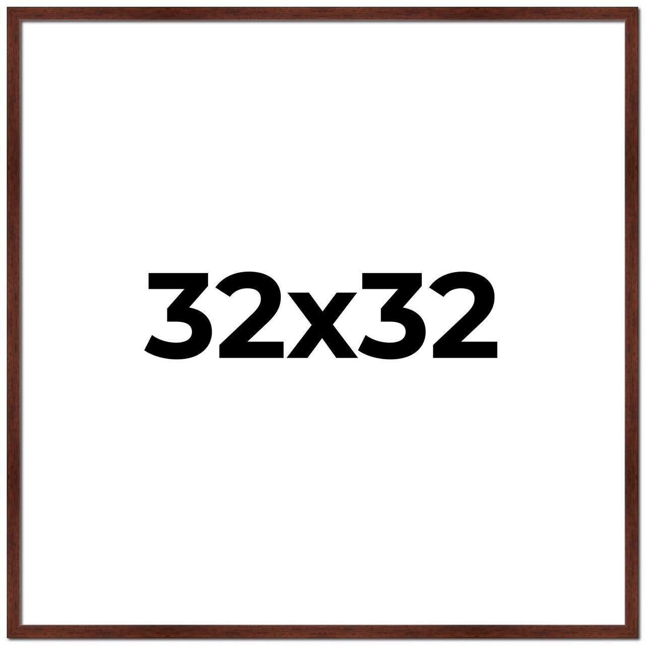 Square Classic Modern Brown Picture Frame - UV Acrylic, Foam Board Backing, Hanging Hardware